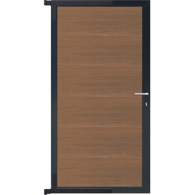 ELZE-Tor-Komplettset teak/anthrazit