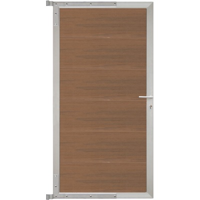ELZE-Tor-Komplettset teak/silber