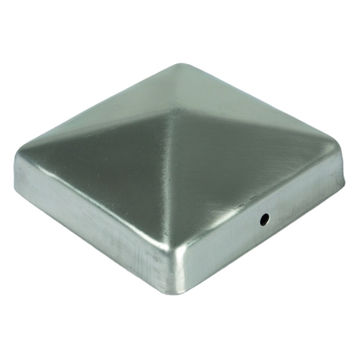 Pfostenabdeckung aus Metall 7 x 7 cm, Edelstahl