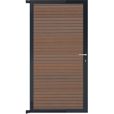 WAREN-Tor-Komplettset teak/anthrazit