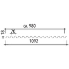 Novaklar Spundwand klar 1,2 mm K70/18 1092x3500mm